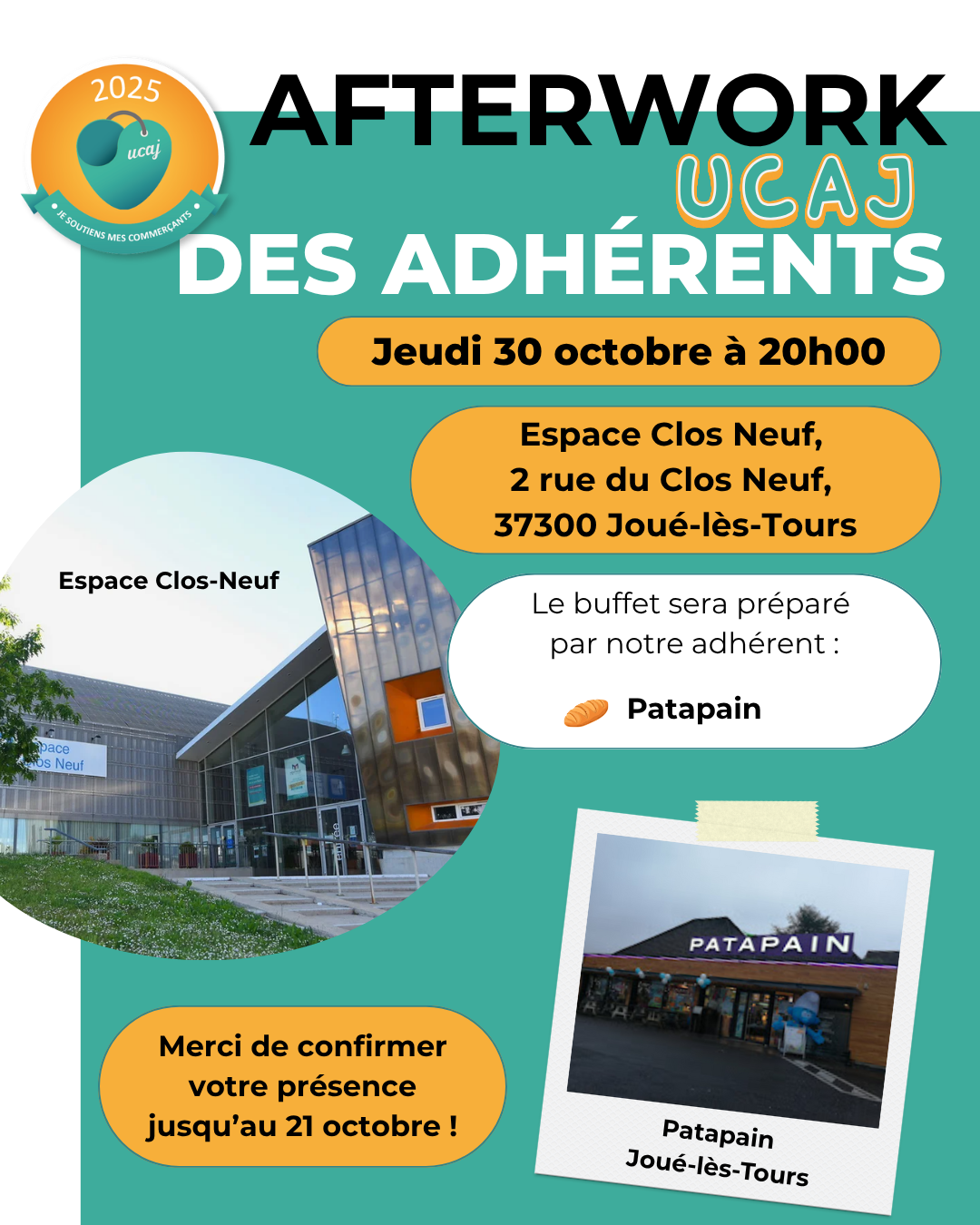 Afterwork des adhérents, octobre 2025, au clos Neuf de Joué-lès-Tours